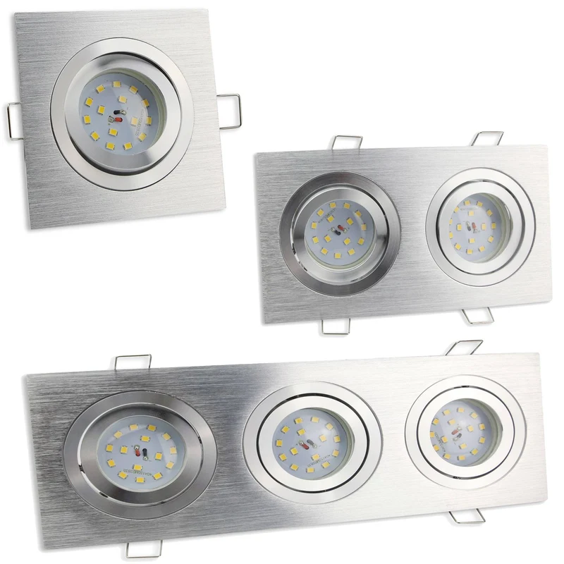 LED Einbaustrahler 1 2 3 fach schwenkbar super flach 5-7 Watt Aluminium 230V
