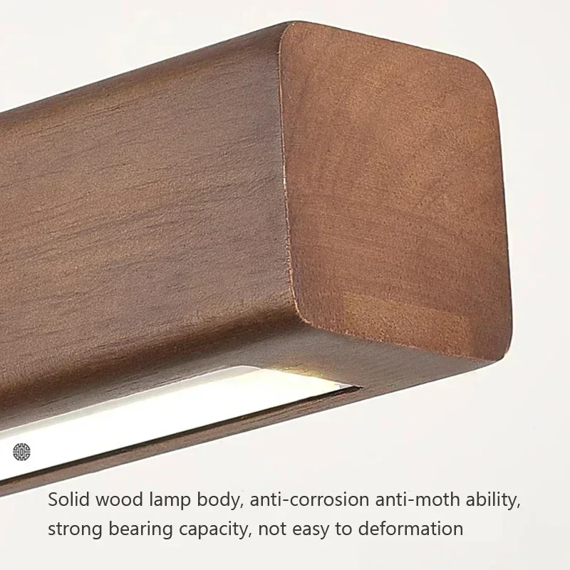 Moderne Lineare Holz LED Pendelleuchte für Esszimmer und Büro