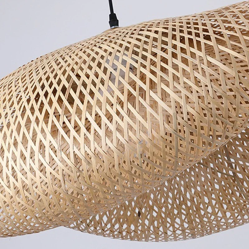 Handgefertigte Rattan Bambus Hängelampe Natürlich für Café und Restaurant Boho