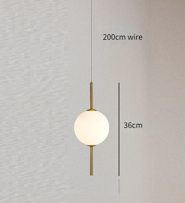 Moderne Glaskugel Pendelleuchte für Schlafzimmer und Eingangsbereich Deko