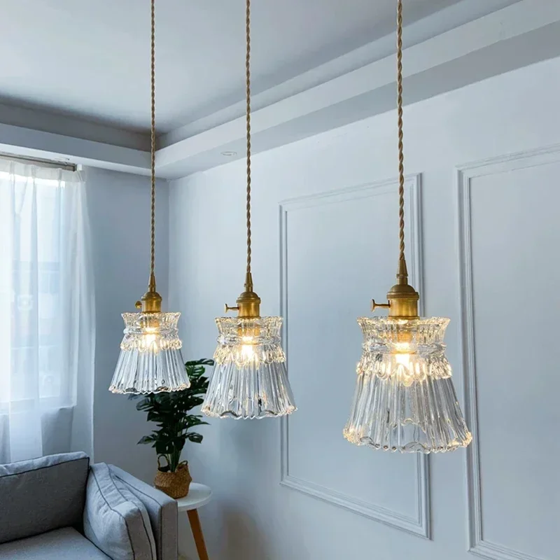 Florales Glas Pendelleuchte Romantisch für Modernes Esszimmer und Café