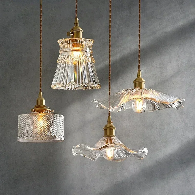 Florales Glas Pendelleuchte Romantisch für Modernes Esszimmer und Café