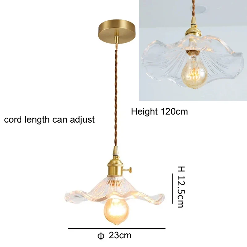 Florales Glas Pendelleuchte Romantisch für Modernes Esszimmer und Café