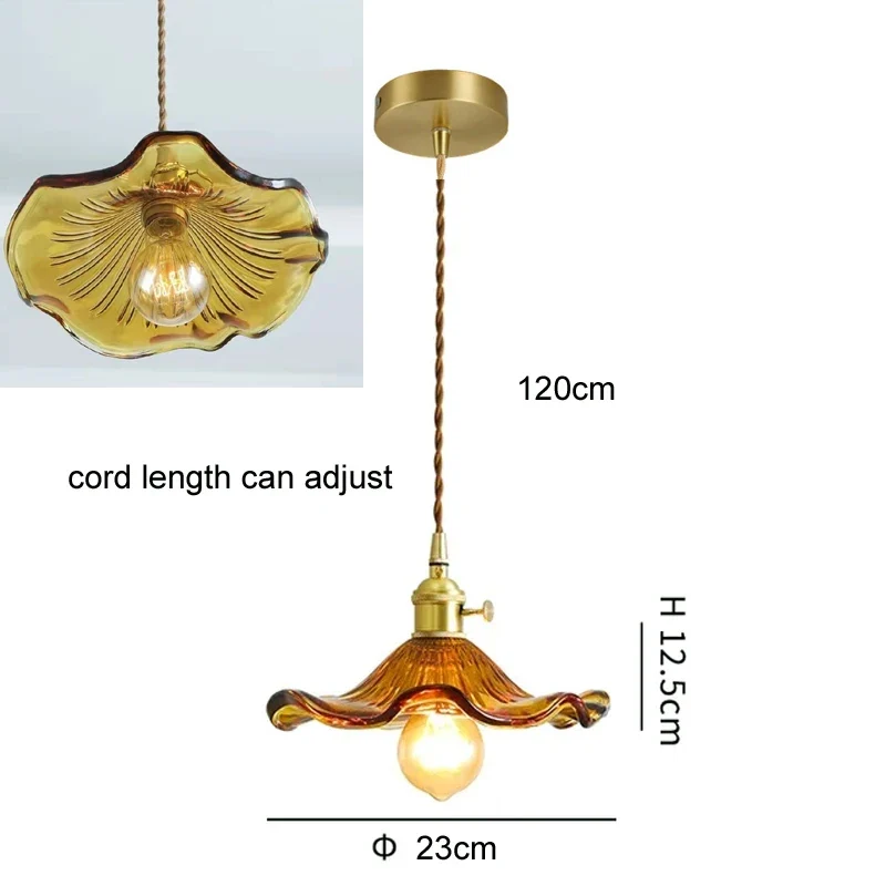 Florales Glas Pendelleuchte Romantisch für Modernes Esszimmer und Café