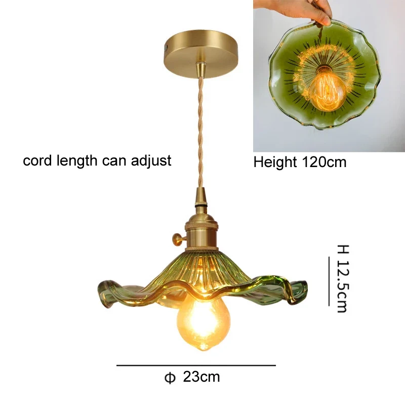 Florales Glas Pendelleuchte Romantisch für Modernes Esszimmer und Café