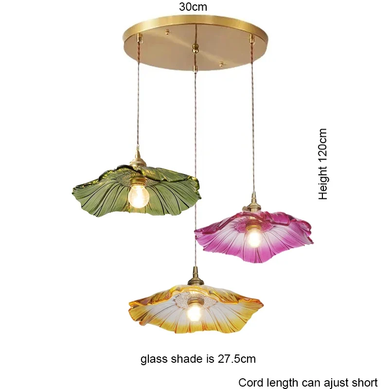 Florales Glas Pendelleuchte Romantisch für Modernes Esszimmer und Café