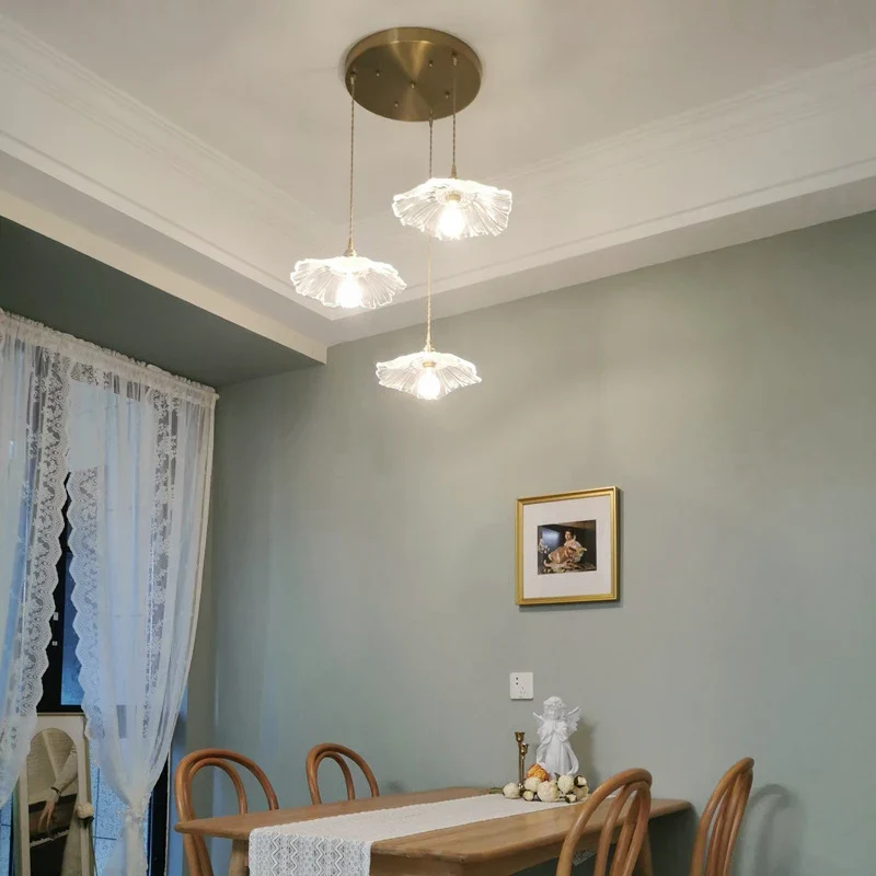 Florales Glas Pendelleuchte Romantisch für Modernes Esszimmer und Café