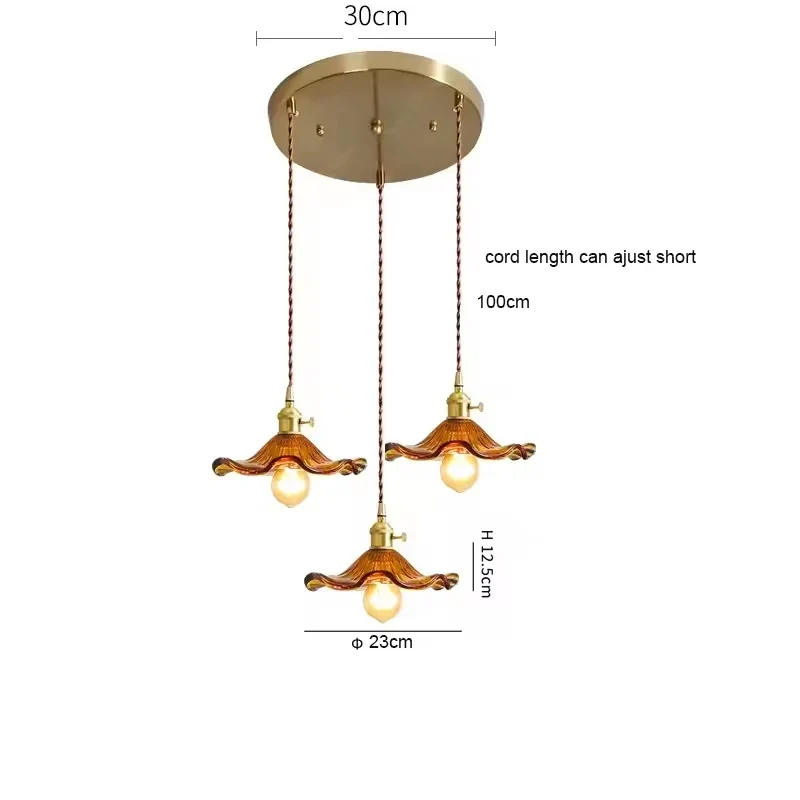 Florales Glas Pendelleuchte Romantisch für Modernes Esszimmer und Café