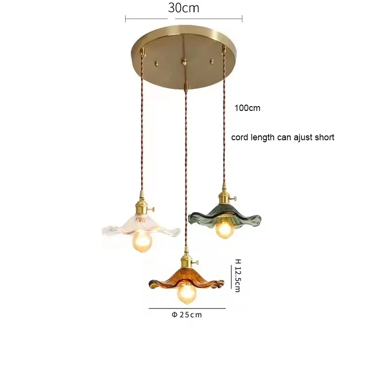 Florales Glas Pendelleuchte Romantisch für Modernes Esszimmer und Café