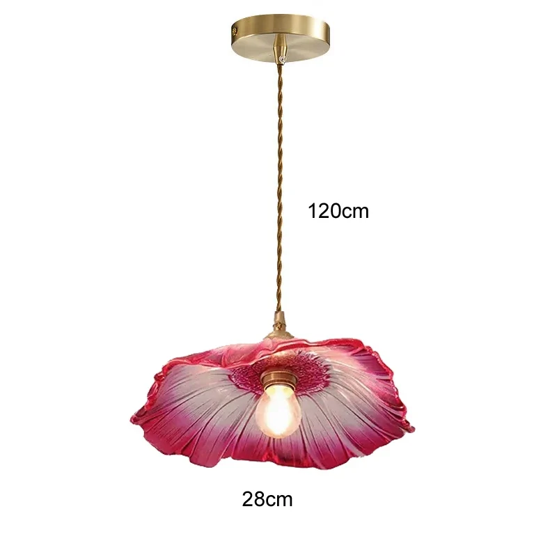 Florales Glas Pendelleuchte Romantisch für Modernes Esszimmer und Café