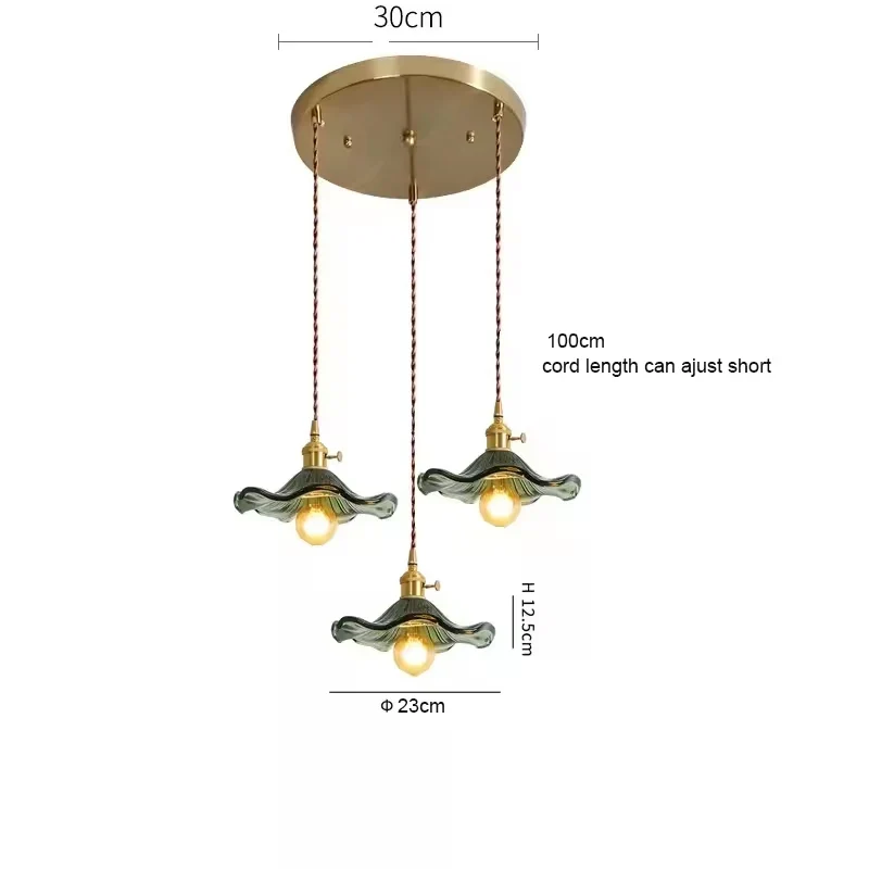 Florales Glas Pendelleuchte Romantisch für Modernes Esszimmer und Café