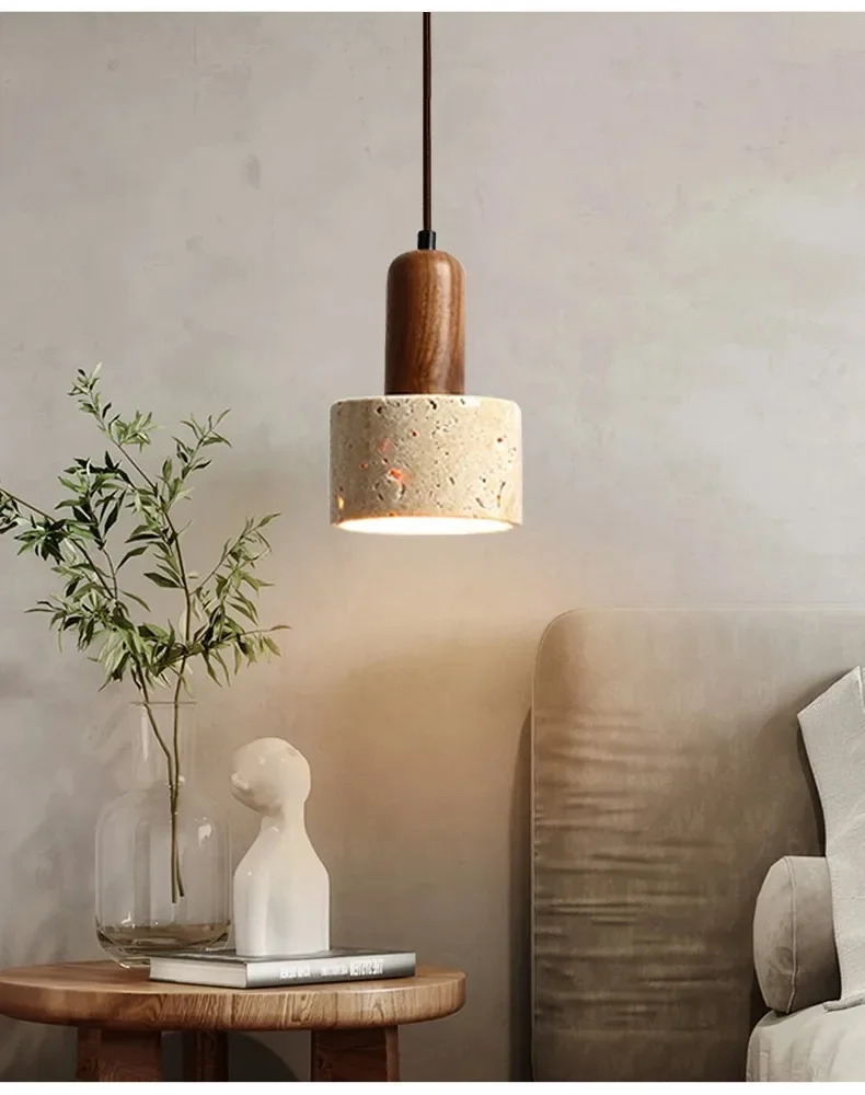 Wabi-Sabi Travertin Pendelleuchte für Esszimmer und Kücheninsel