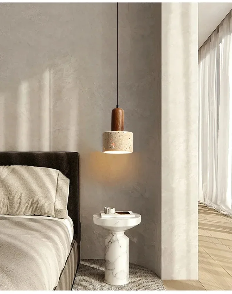 Wabi-Sabi Travertin Pendelleuchte für Esszimmer und Kücheninsel