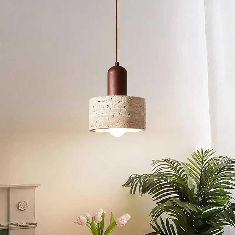 Wabi-Sabi Travertin Pendelleuchte für Esszimmer und Kücheninsel
