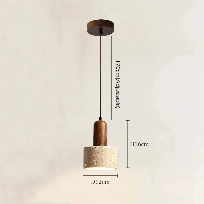 Wabi-Sabi Travertin Pendelleuchte für Esszimmer und Kücheninsel