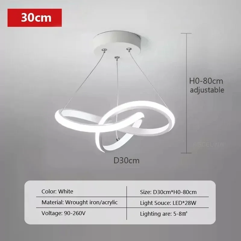 Nordische LED Pendelleuchte für Esszimmer und Modernes Wohnzimmer