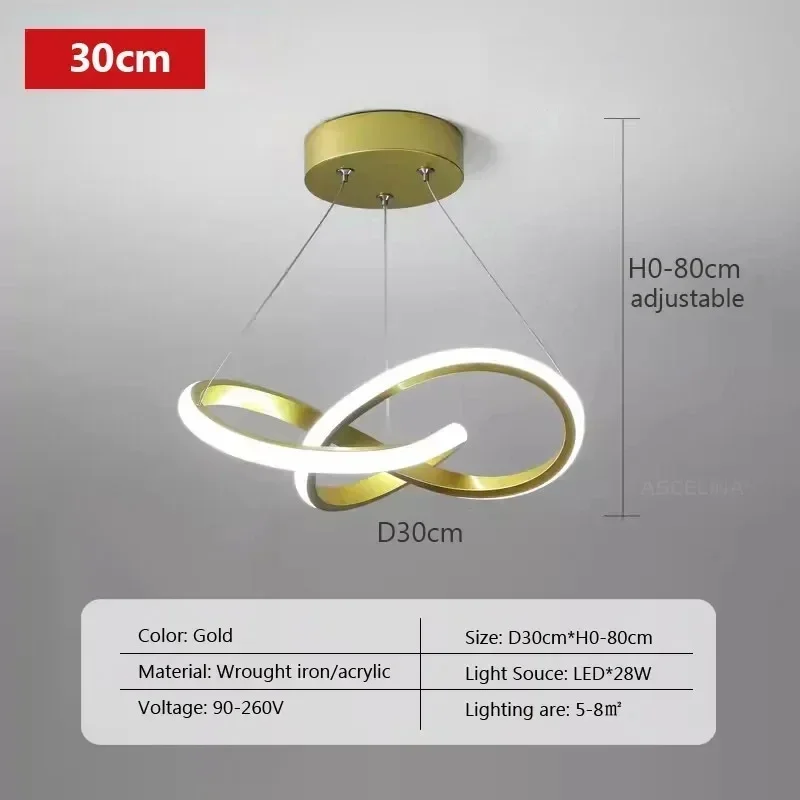 Nordische LED Pendelleuchte für Esszimmer und Modernes Wohnzimmer