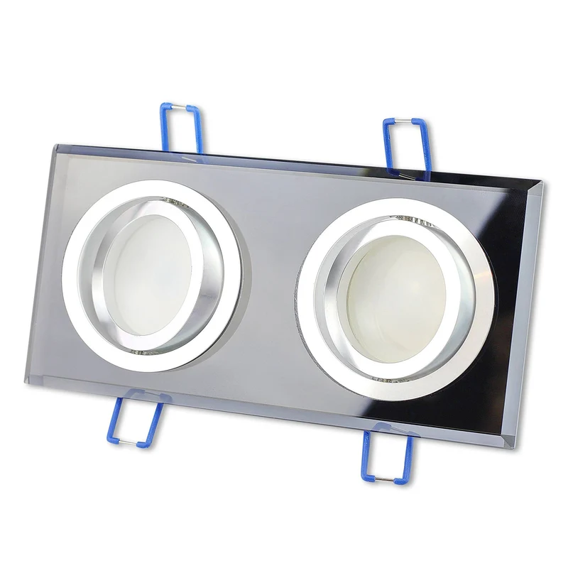LED Einbaustrahler 2-fach 1-9 Watt Glas Gu10 Einbauspot Lampe Deckenleuchte