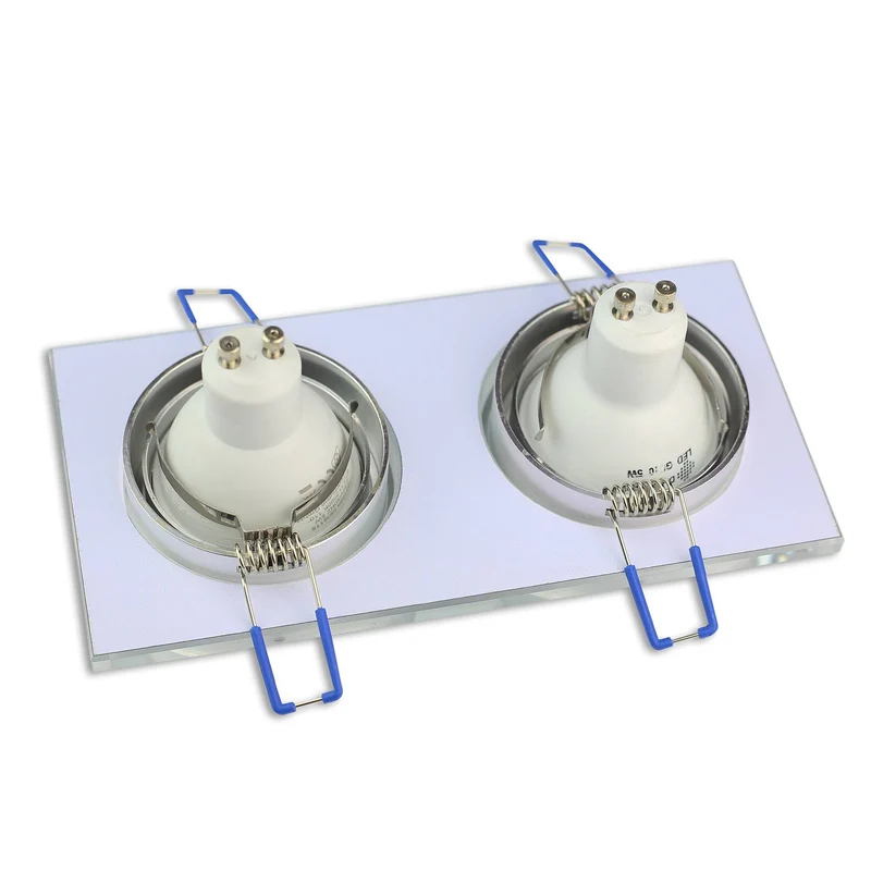 LED Einbaustrahler 2-fach 1-9 Watt Glas Gu10 Einbauspot Lampe Deckenleuchte