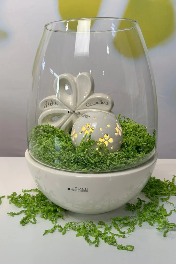Windlicht Badia creme/klar