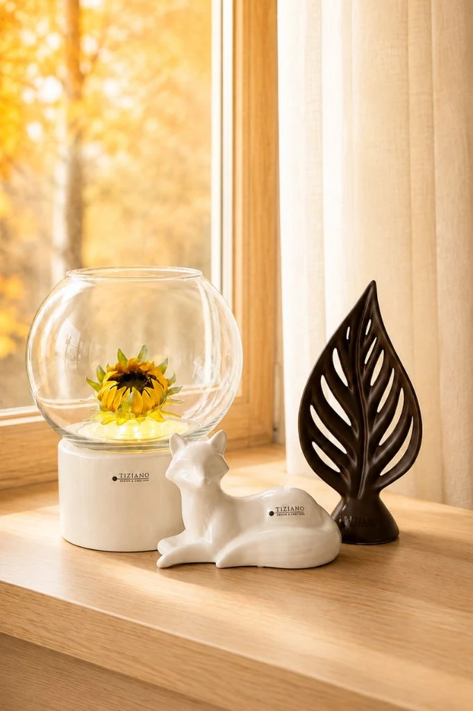 Dekoset Windlicht Ovaro LED mit Marco und Denia braun