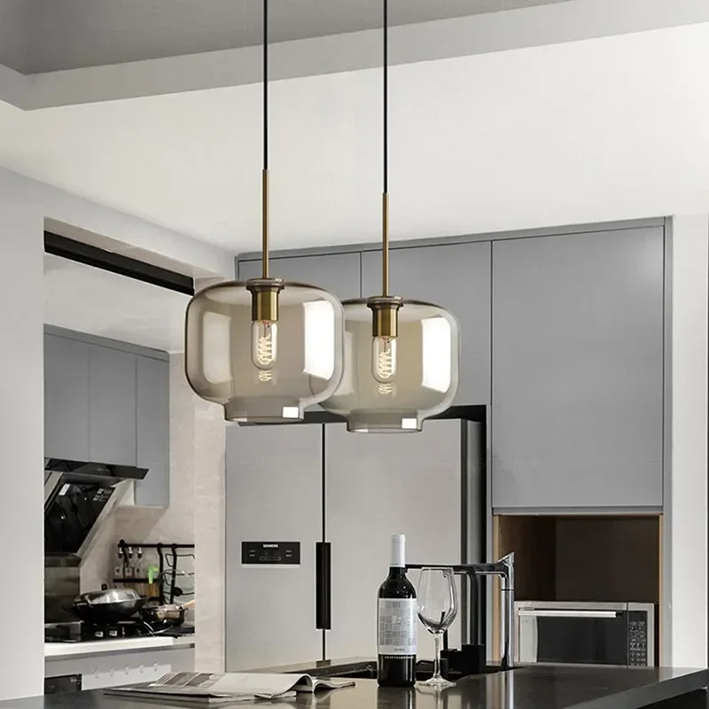 Nordischer Glas Pendelleuchte Kronleuchter Luftig für Modernes Esszimmer und Café