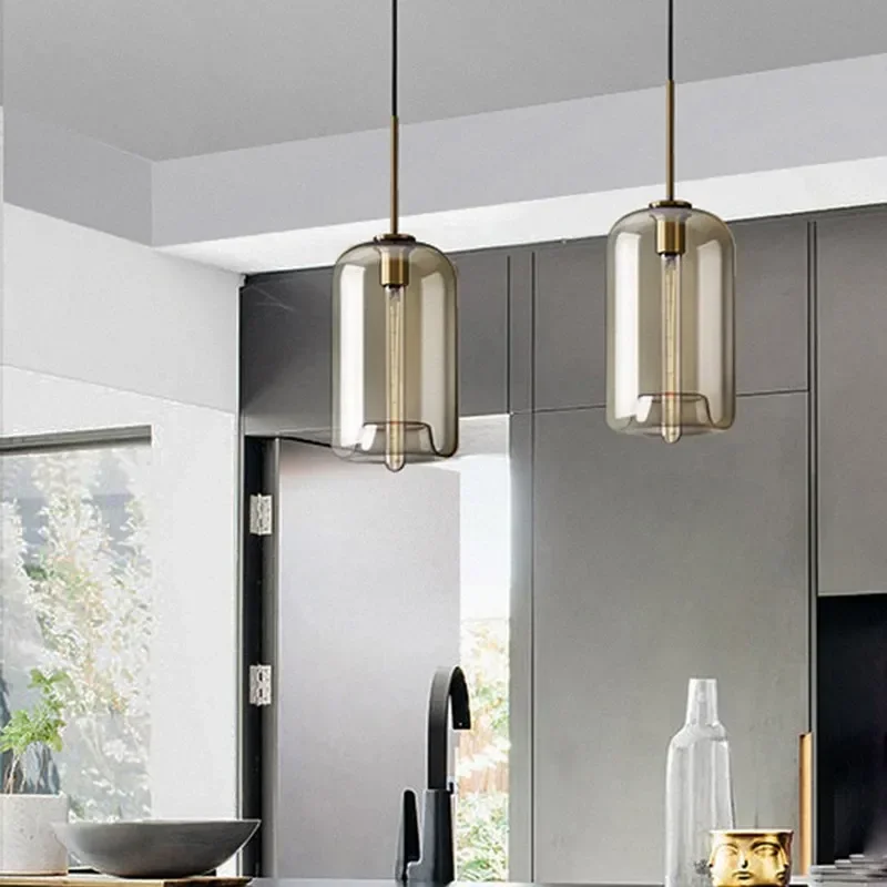 Nordischer Glas Pendelleuchte Kronleuchter Luftig für Modernes Esszimmer und Café