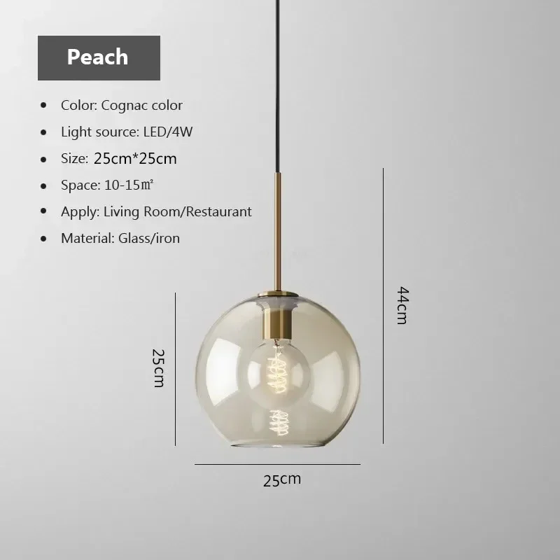Nordischer Glas Pendelleuchte Kronleuchter Luftig für Modernes Esszimmer und Café