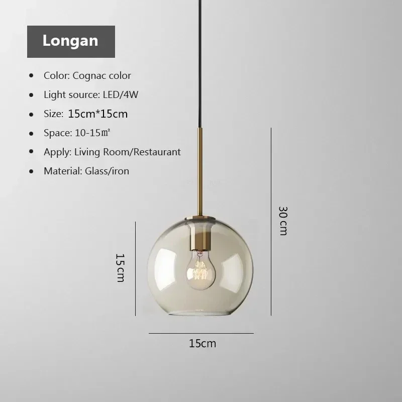Nordischer Glas Pendelleuchte Kronleuchter Luftig für Modernes Esszimmer und Café