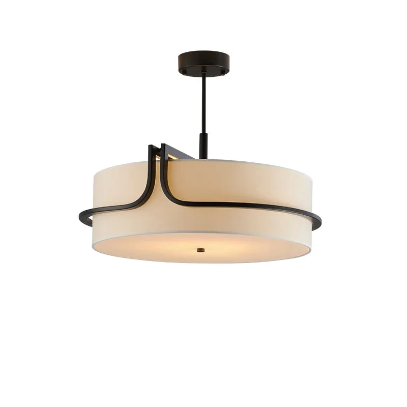 Moderne Stoff Trommel Pendelleuchte Elegant für Esszimmer und Schlafzimmer