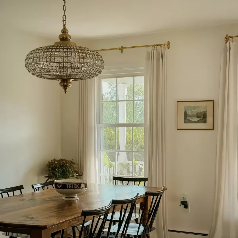 Vintage Kupfer Kristall Pendelleuchte für Luxuriöse Esszimmer und Hotels