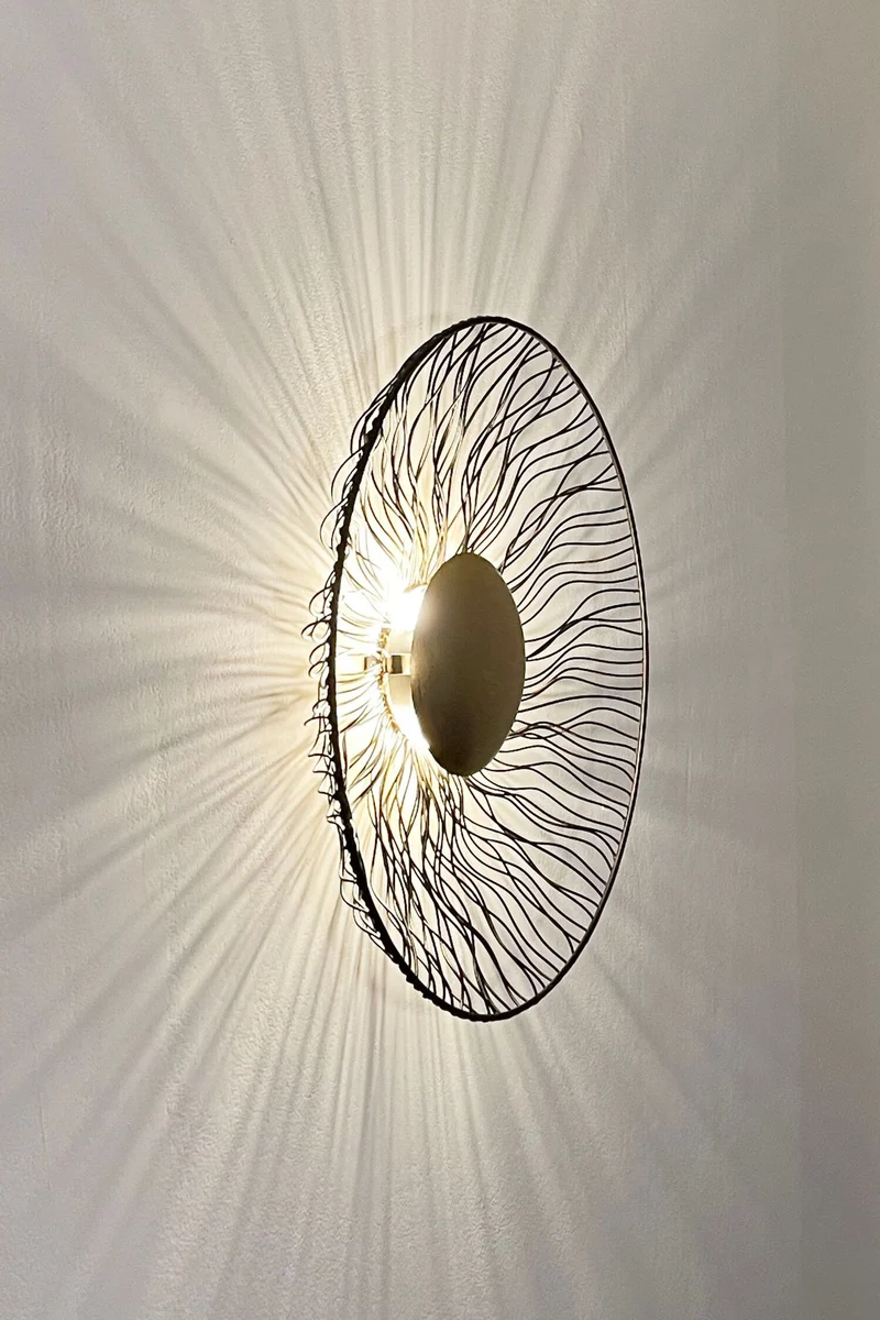 Wandlampe Valentina Due 6-flammig Rund Ø 60cm Gold