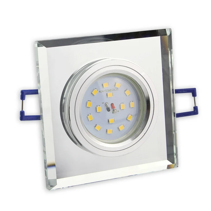 LED Einbaustrahler 230V 5-7W rund eckig Spot Glas 75mm Bohrloch Einbauleuchte