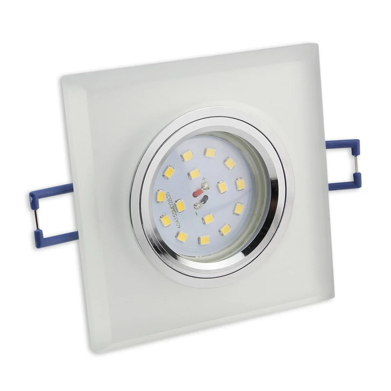 LED Einbaustrahler 230V 5-7W rund eckig Spot Glas 75mm Bohrloch Einbauleuchte