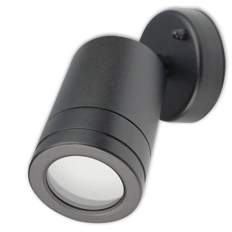Wandleuchte Außen-Leuchte schwarz silber Außenlampe IP44 Aluminium GU10