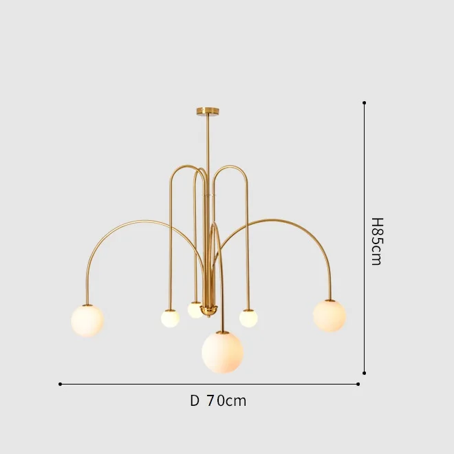 Nordischer Glas Kugel LED Kronleuchter für Modernes Esszimmer und Café Klar