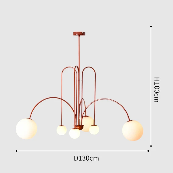 Nordischer Glas Kugel LED Kronleuchter für Modernes Esszimmer und Café Klar