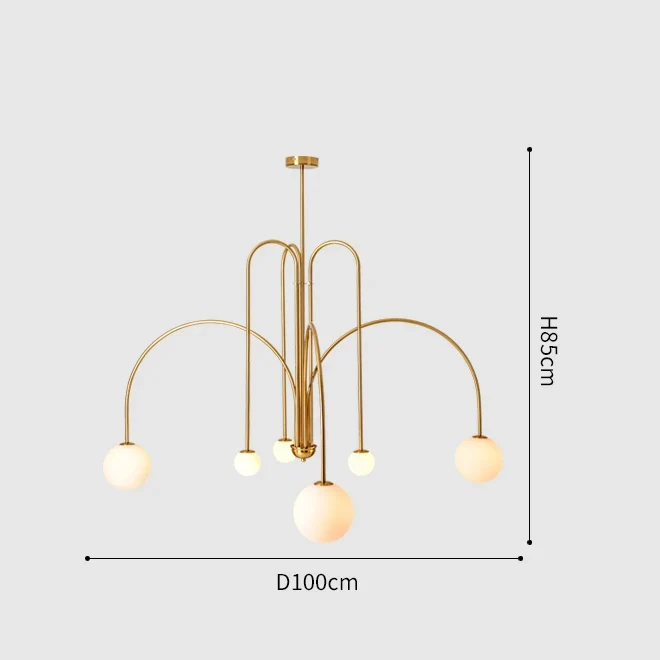 Nordischer Glas Kugel LED Kronleuchter für Modernes Esszimmer und Café Klar