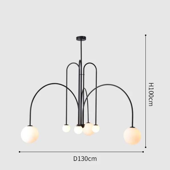 Nordischer Glas Kugel LED Kronleuchter für Modernes Esszimmer und Café Klar