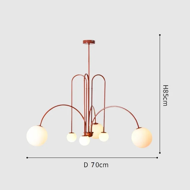 Nordischer Glas Kugel LED Kronleuchter für Modernes Esszimmer und Café Klar