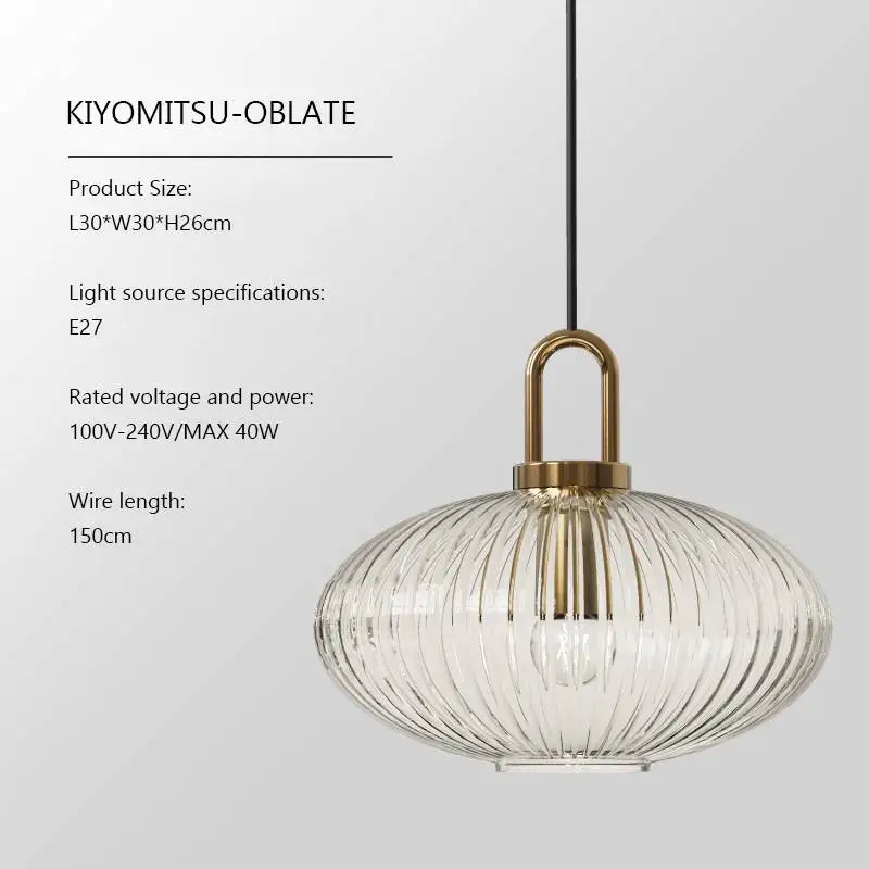 Moderne Gerippte Glas Pendelleuchte für Kücheninsel und Esszimmer