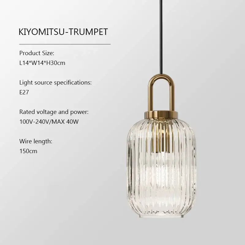 Moderne Gerippte Glas Pendelleuchte für Kücheninsel und Esszimmer