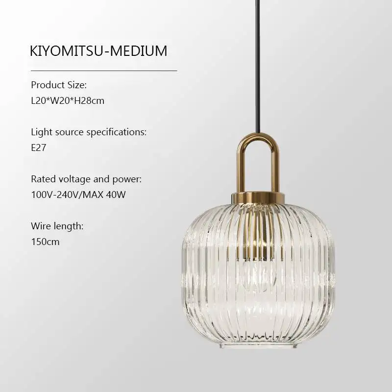 Moderne Gerippte Glas Pendelleuchte für Kücheninsel und Esszimmer