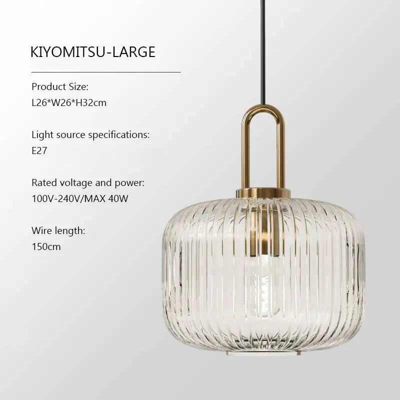 Moderne Gerippte Glas Pendelleuchte für Kücheninsel und Esszimmer