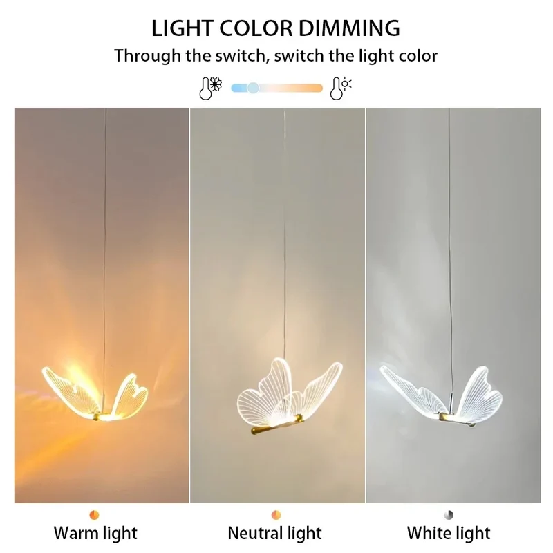 Moderne Schmetterling Pendelleuchte für Esszimmer und Wohnzimmer Design