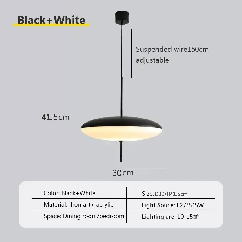 Moderner Nordischer Untertassen Pendelleuchte für Wohnzimmer und Café