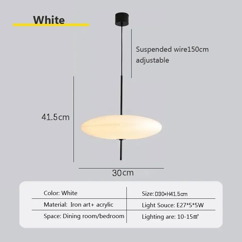 Moderner Nordischer Untertassen Pendelleuchte für Wohnzimmer und Café