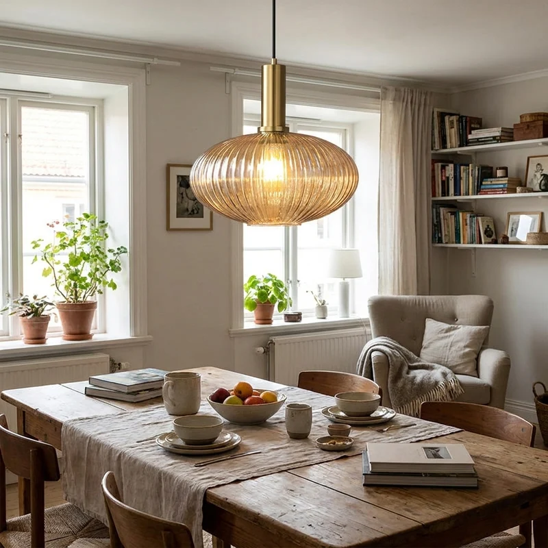 Bunte Retro Glas Pendelleuchte für Modernes Esszimmer und Café