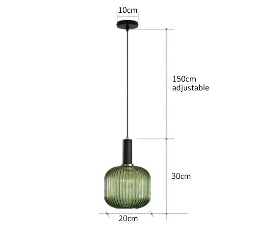 Bunte Retro Glas Pendelleuchte für Modernes Esszimmer und Café