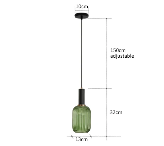 Bunte Retro Glas Pendelleuchte für Modernes Esszimmer und Café